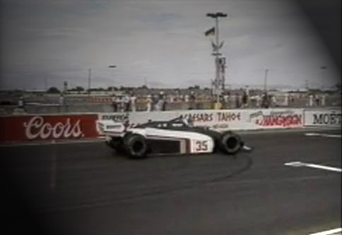 Derek Warwick drives a Toleman Hart at the 1982 Caesars Palace Grand Prix in Las Vegas.
