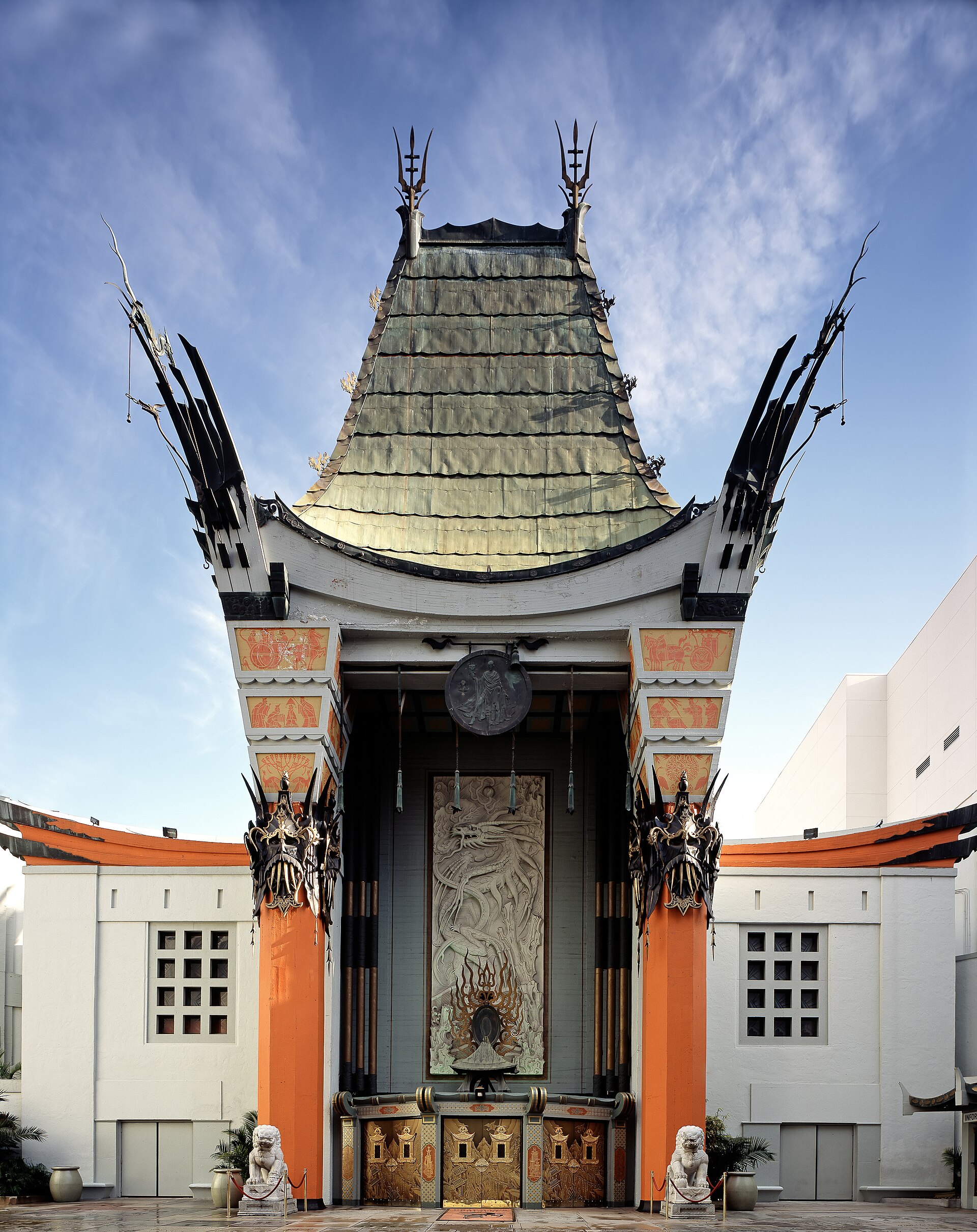 The pagoda-style facade of the TCL Chinese Theatre in Hollywood on a sunny day