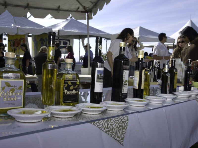 Guests at an olive oil tasting at the San Diego Bay Wine & Food Festival