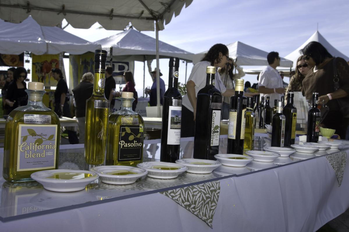 Guests at an olive oil tasting at the San Diego Bay Wine & Food Festival