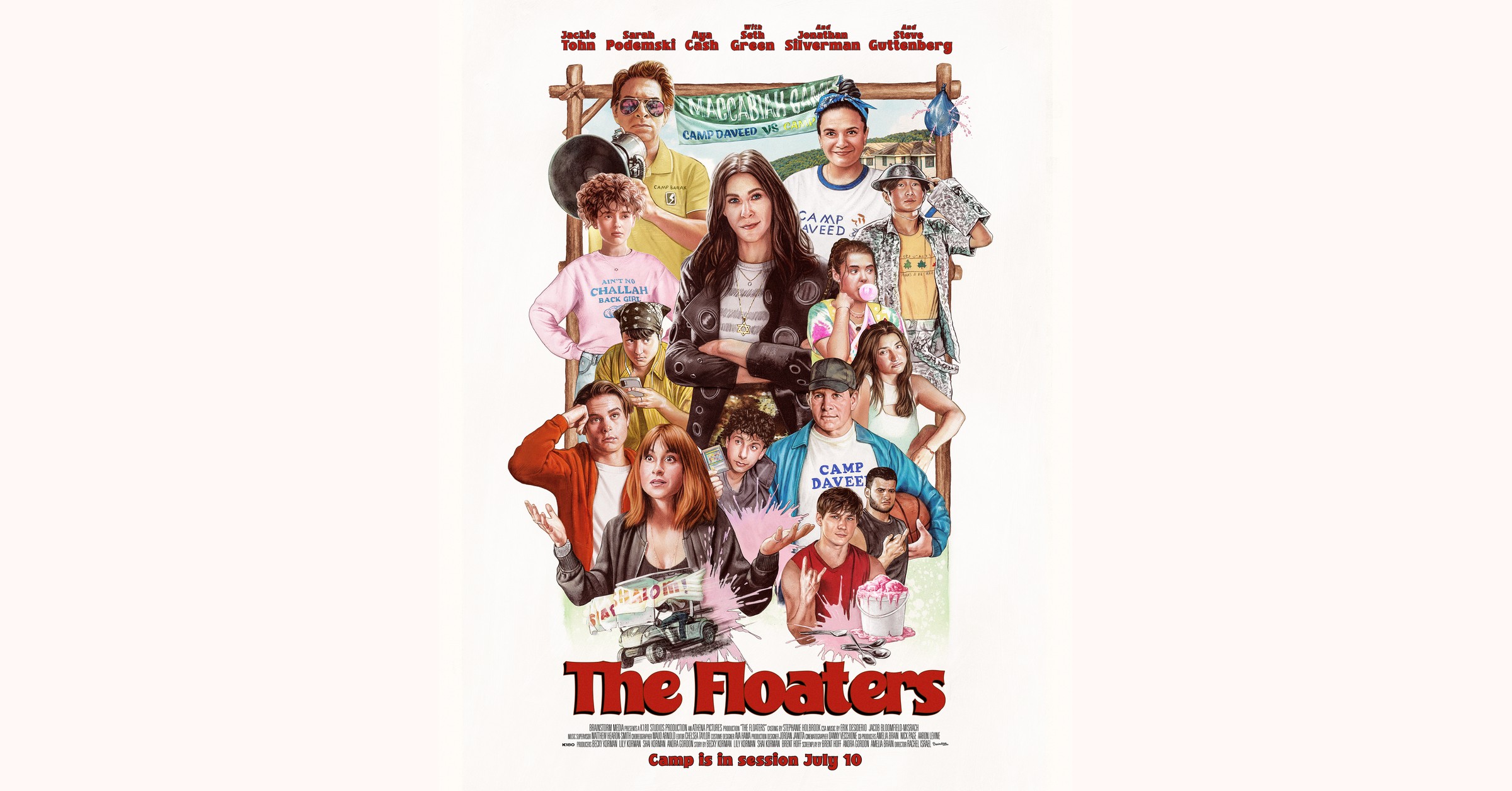 Key art for the summer camp comedy THE FLOATERS starring Jackie Tohn
